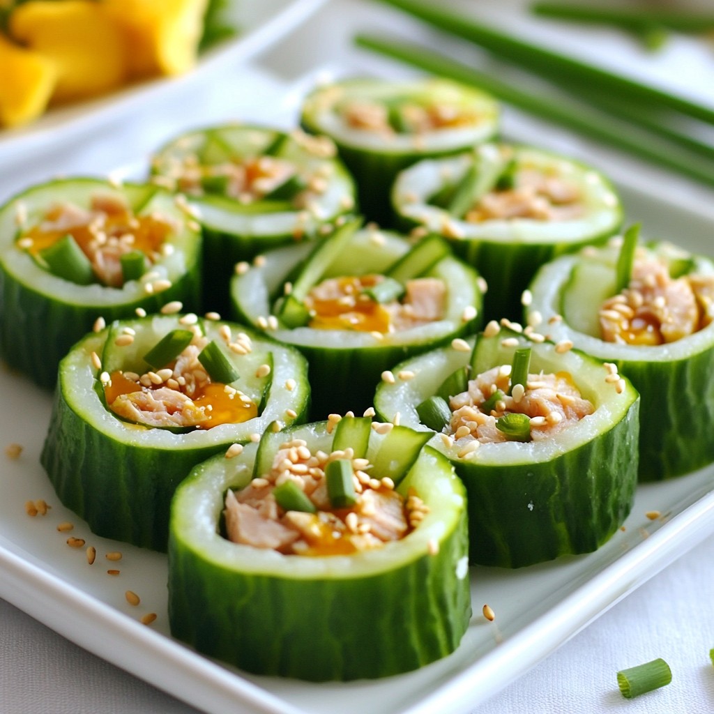 No-Cook Quick Tuna Cucumber Sushi Rolls Delight