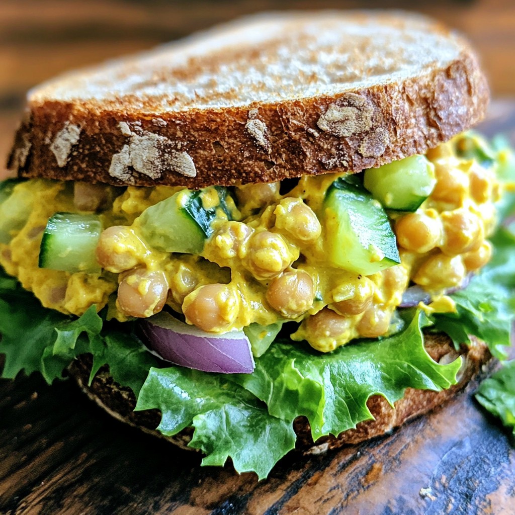 Fast Curry Chickpea Salad Sandwich Simple and Tasty