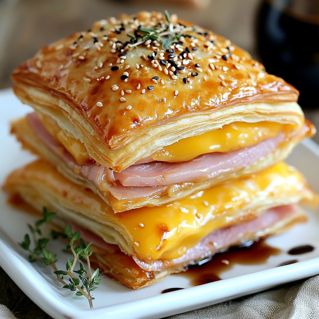 Crunchy Ham & Cheese Puff Pastry Towers Delight