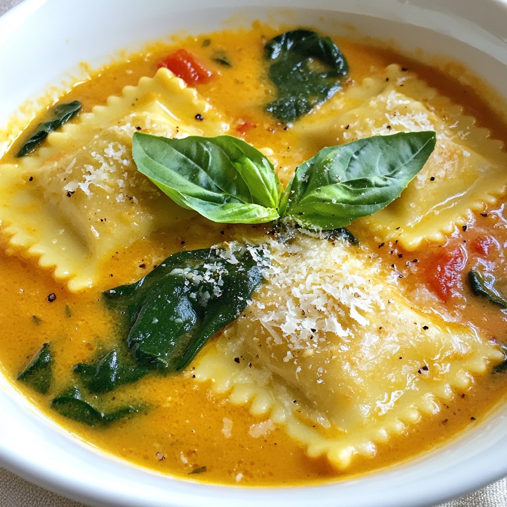 Roasted Red Pepper Ravioli Soup Flavorful and Easy