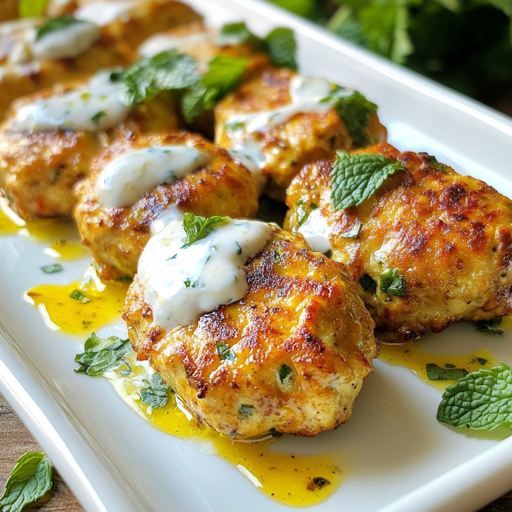 Savory Chicken Kofta with Garlic Yogurt Sauce Recipe