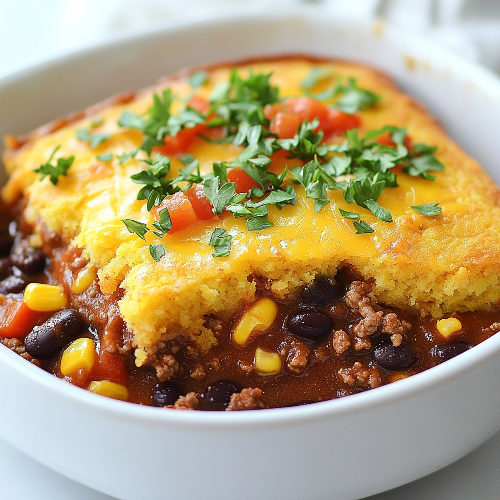 Slow Cooker BBQ Beef Cornbread Casserole Delight