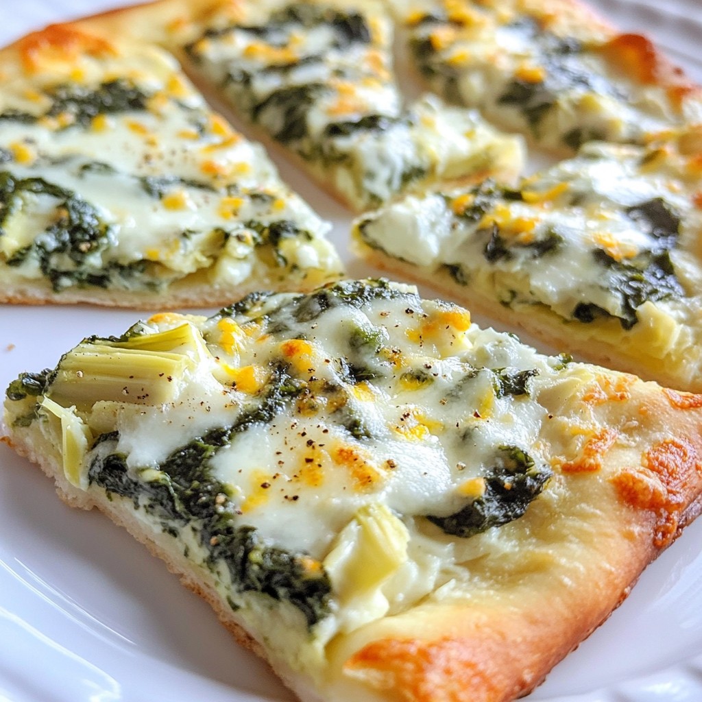 5-Ingredient Creamy Spinach Artichoke Flatbreads Dish