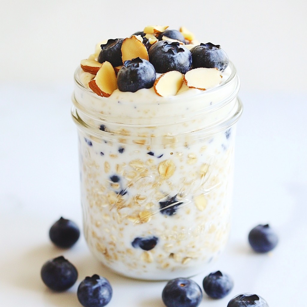 Quick Blueberry Almond Overnight Oats Healthy Snack