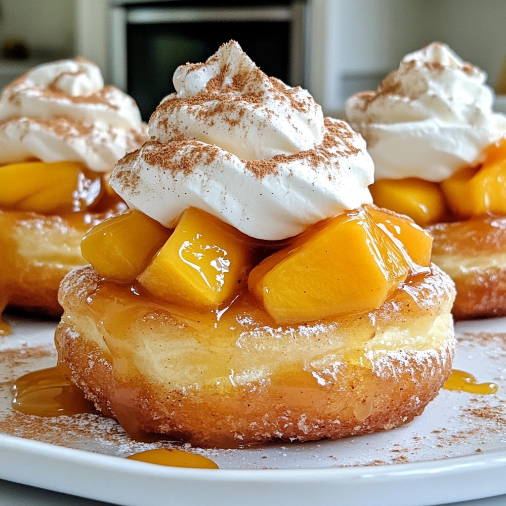 Peach Cobbler Cheesecake Donuts Sweet and Simple Treat