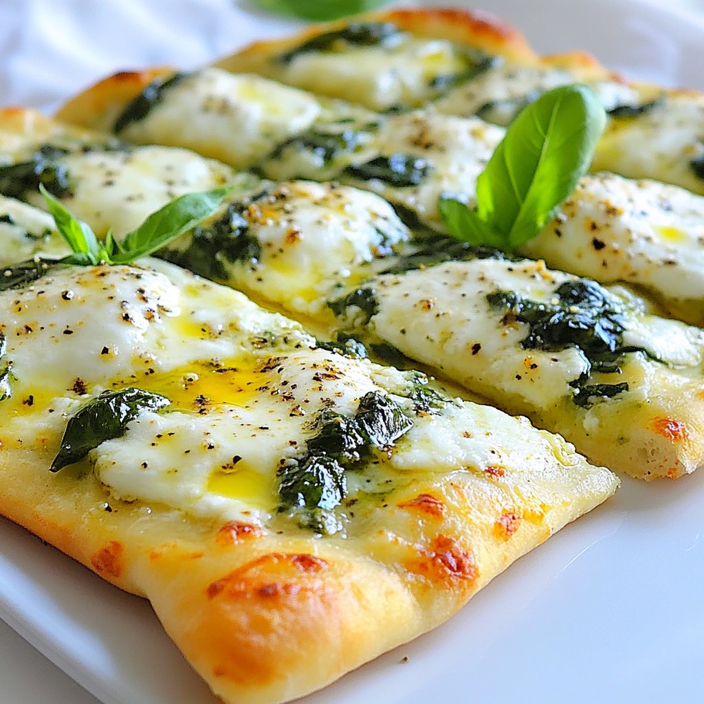 5-Ingredient Quick Cheese Spinach Flatbreads Recipe