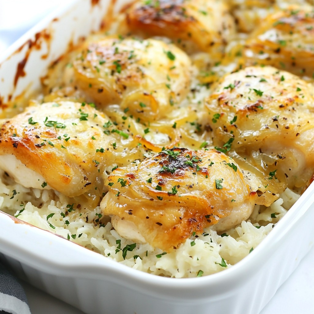 French Onion Chicken Rice Bake Delightful Comfort Food