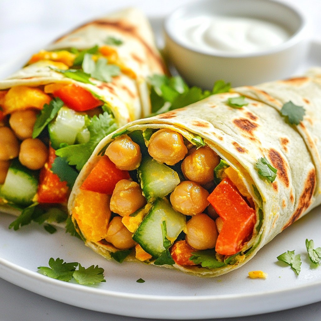 Quick Curried Chickpea Vegetable Wraps Delicious Meal