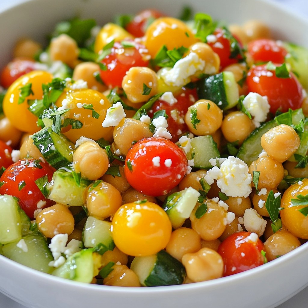 No-Cook Quick Tangy Chickpea Salad Recipe Delight