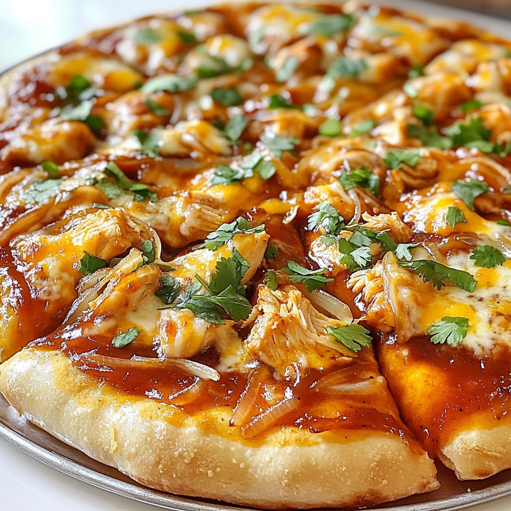 BBQ Chicken Pizza with Caramelized Onions Delight