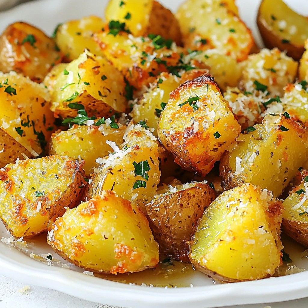 Baked Parmesan Garlic Potatoes Crunchy and Flavorful