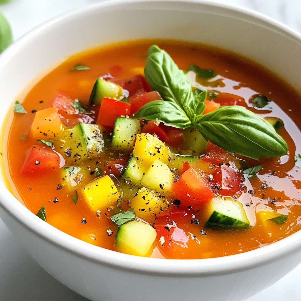 Chilled Quick Gazpacho Soup Refreshing and Easy Recipe