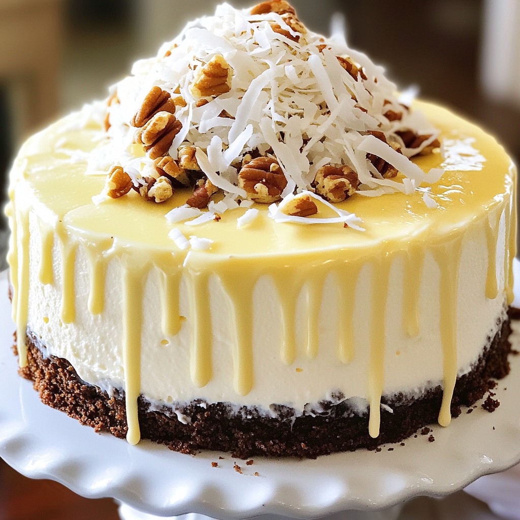 White German Chocolate Cheesecake Cake Delight