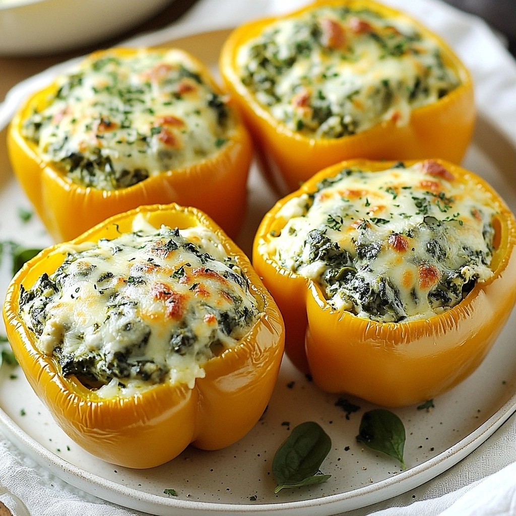 Creamy Spinach Stuffed Peppers Quick and Easy Recipe