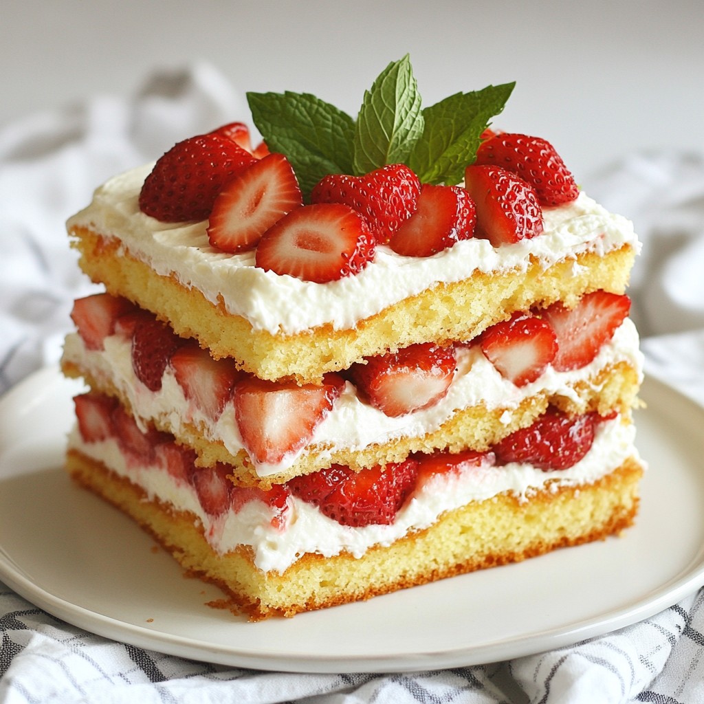 Layered Strawberry Sponge Cake Delightful and Fresh