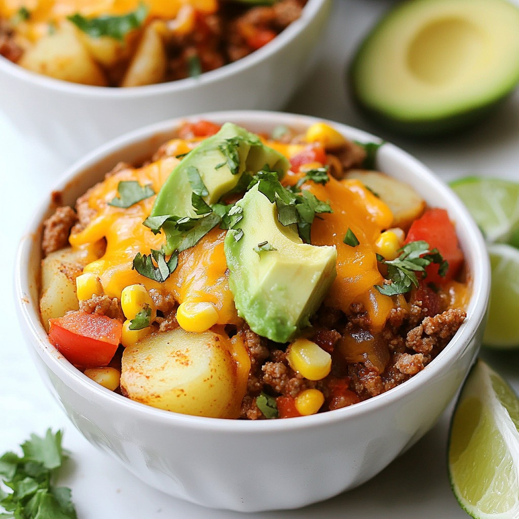 Ground Beef & Potato Taco Bowls Flavorful Weeknight Meal