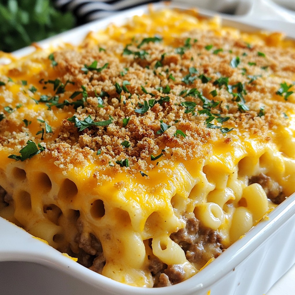 Mac & Cheese Meatloaf Casserole Hearty Family Meal