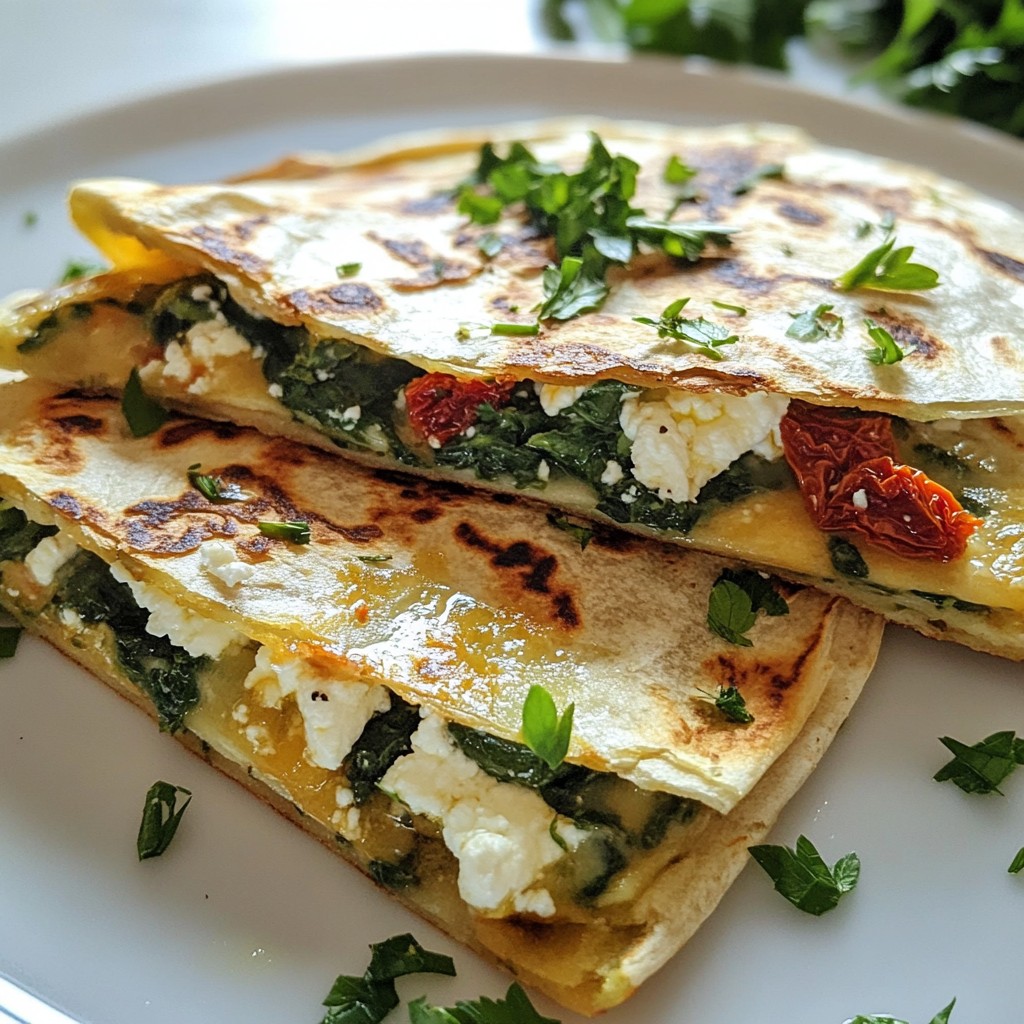Mediterranean Spinach Feta Quesadillas Delight Recipe