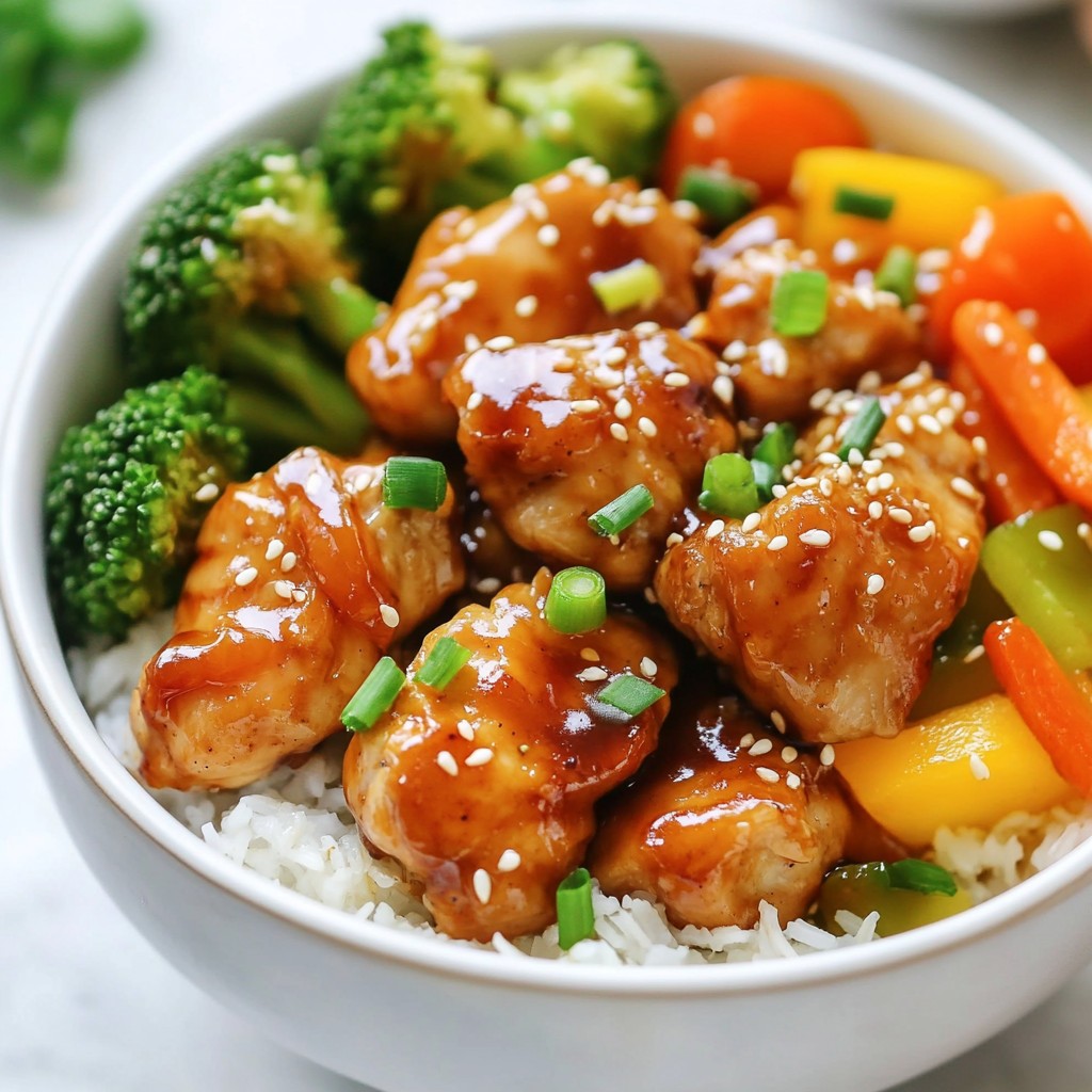 Sticky Honey Garlic Chicken Bowls Flavorful Easy Meal