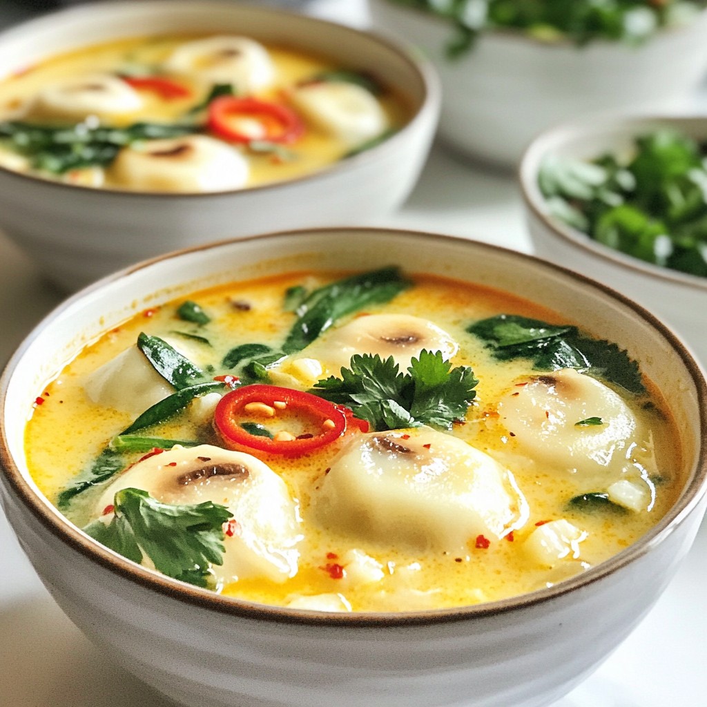 Thai Coconut Dumpling Soup Flavorful and Easy Recipe