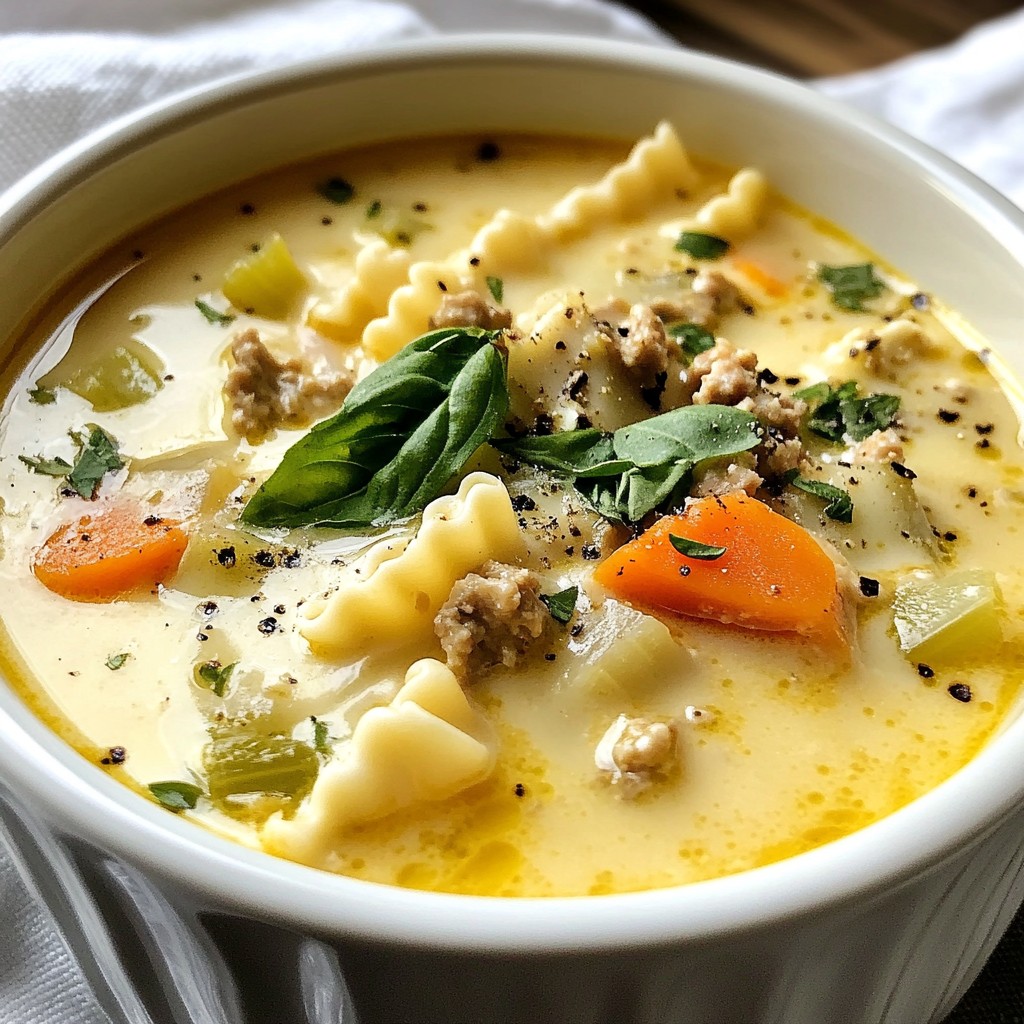 Creamy White Lasagna Soup Delicious Comfort in a Bowl