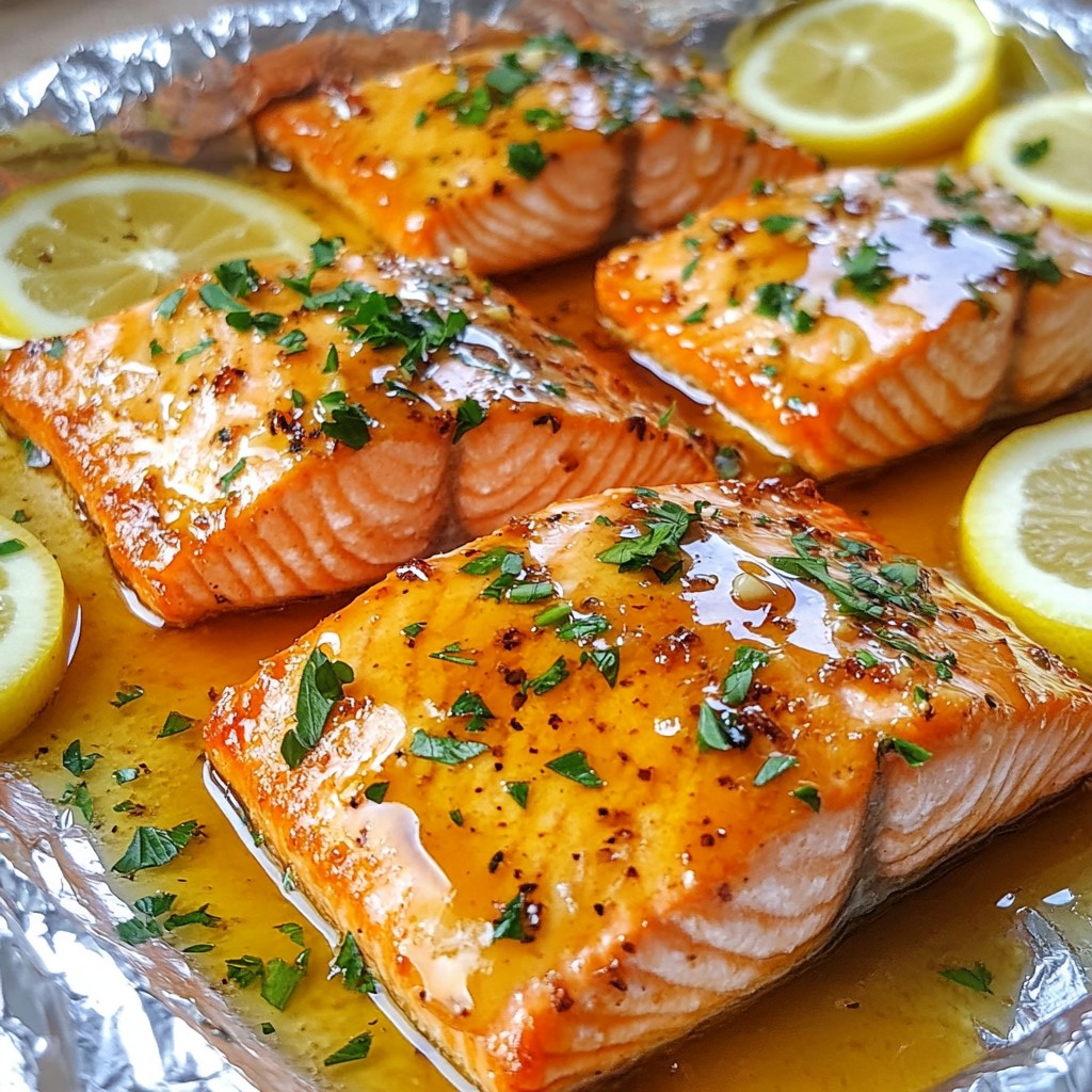 Honey Garlic Butter Salmon in Foil Simple Dish