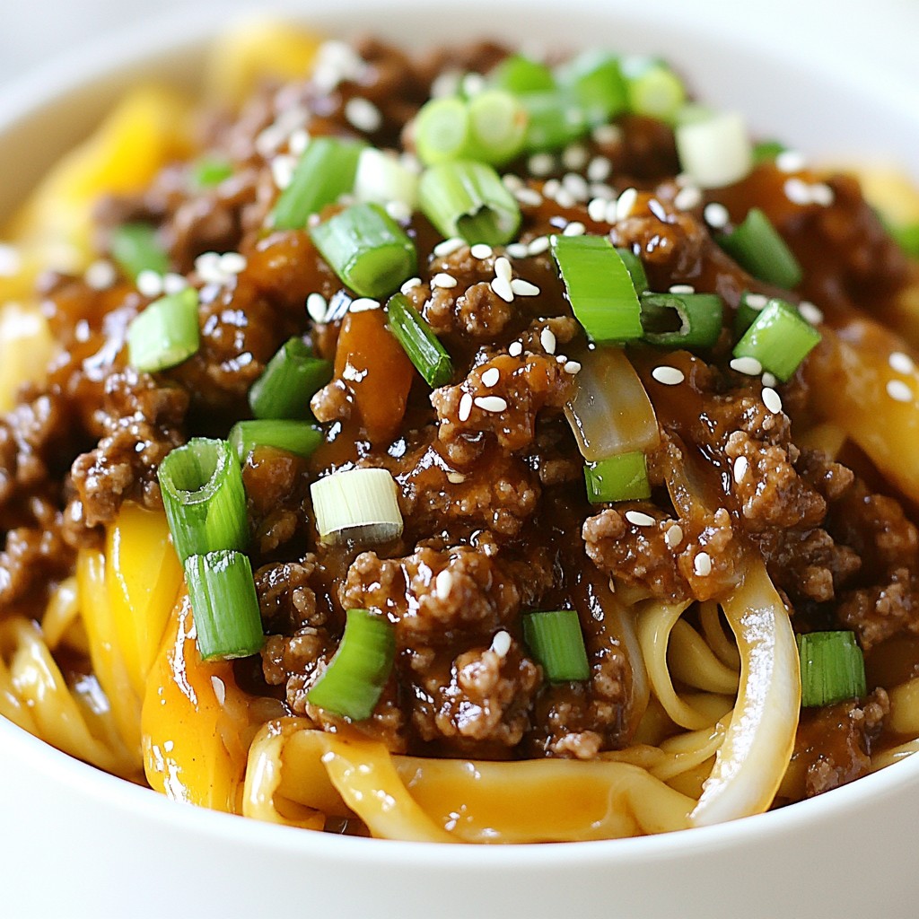 Mongolian Ground Beef Noodles Quick Weeknight Meal